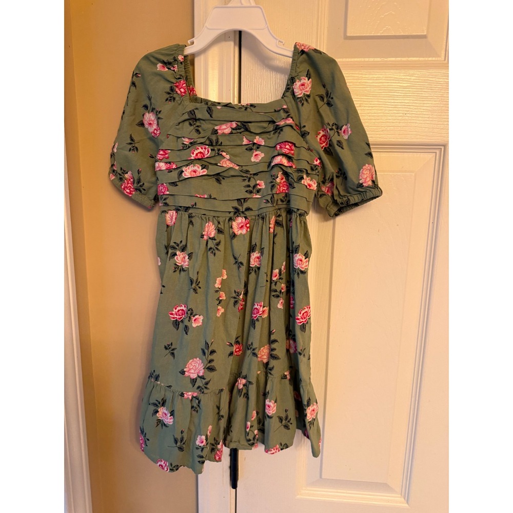 Girls Floral green dress